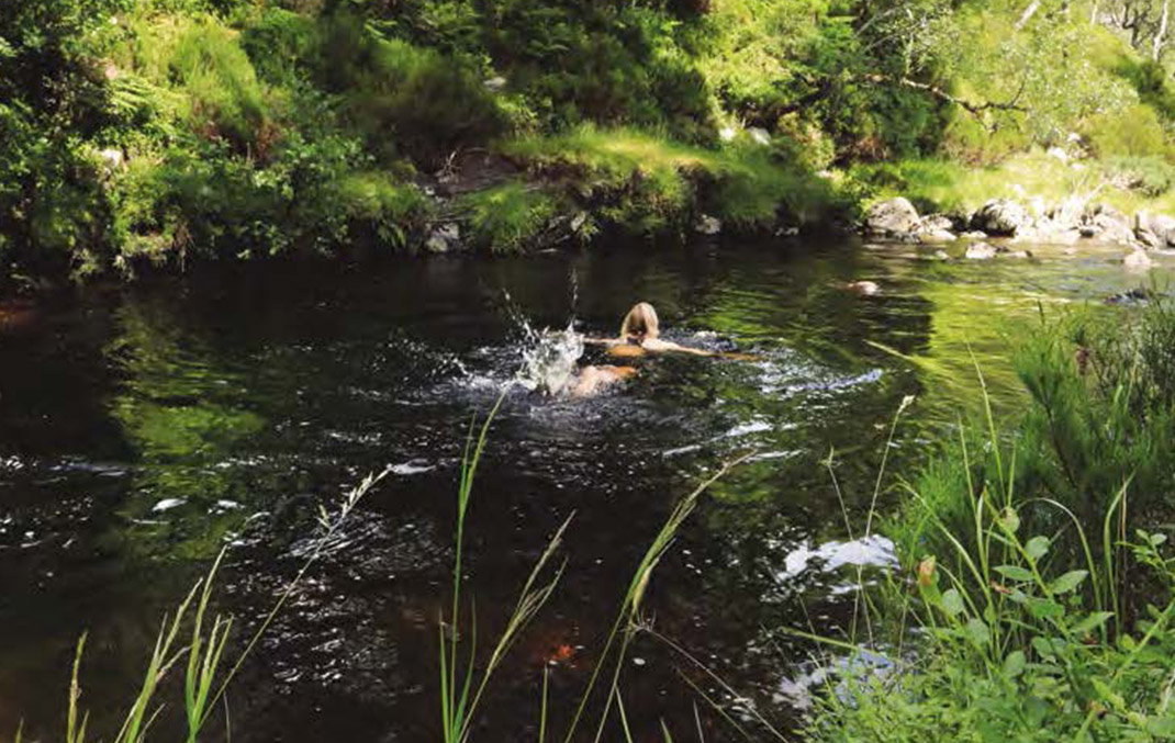 lady swimming in alladale