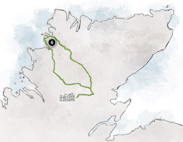Illustrated map revealing the Handa Island route.