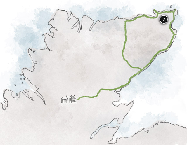 Illustrated map revealing the John O'Groats route.