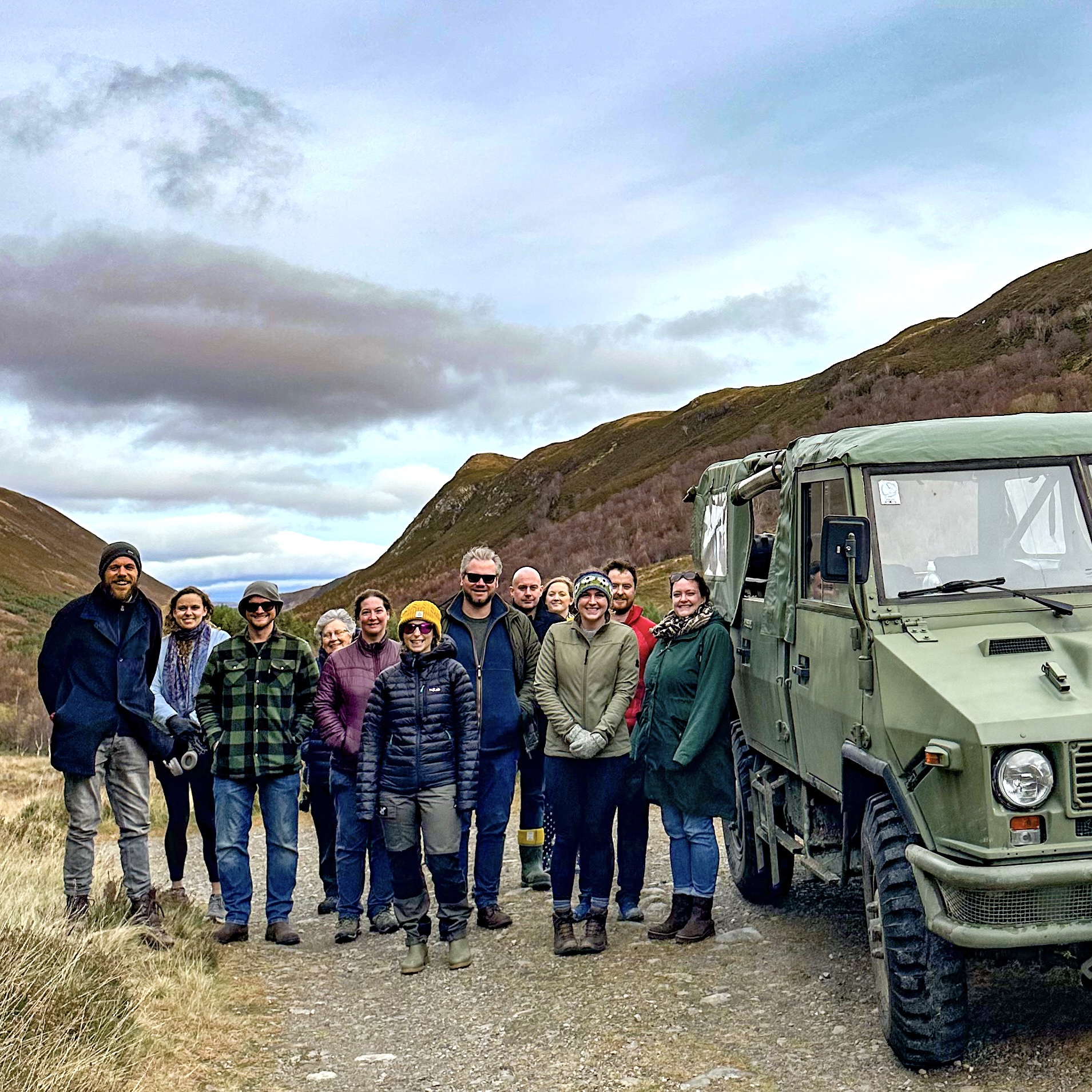 Community group in the outdoors at Alladale